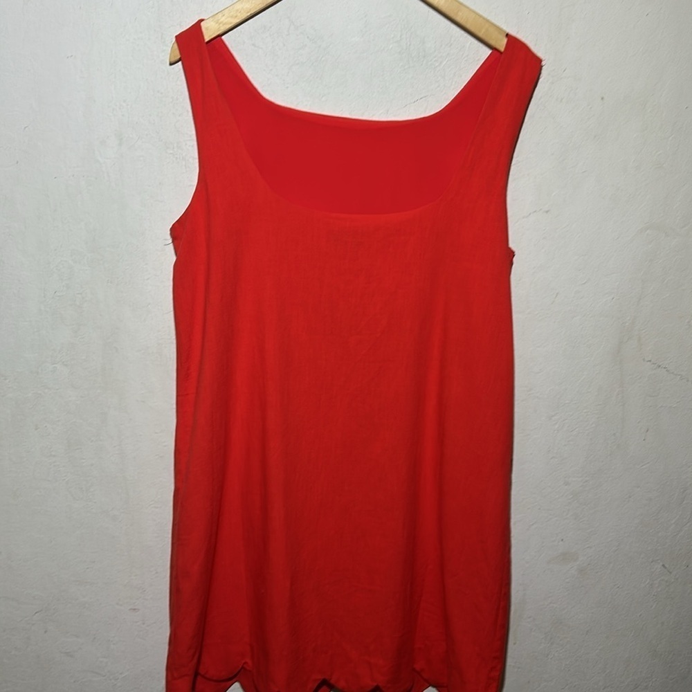 Kate Spade x Target Red/Orange Scalloped Mini Shift Dress Size Medium NWOT - Picture 6 of 8